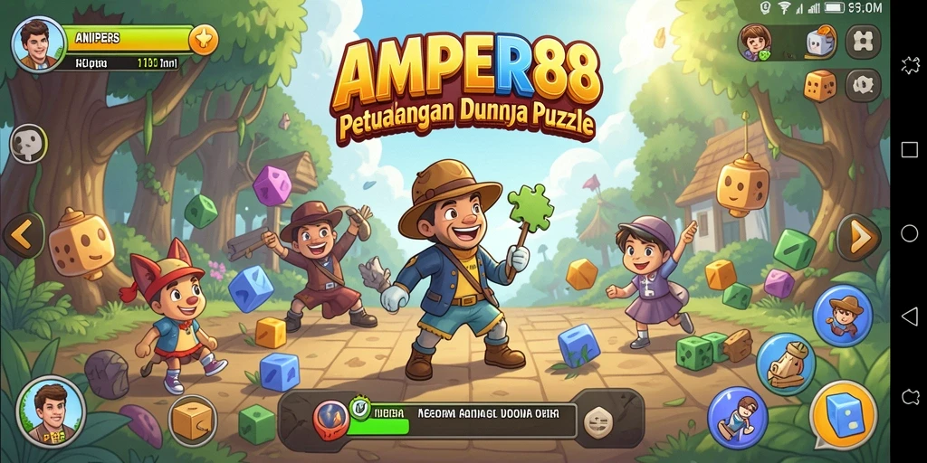 Screenshot gameplay AMPER88 menampilkan tantangan puzzle yang seru dan menarik.