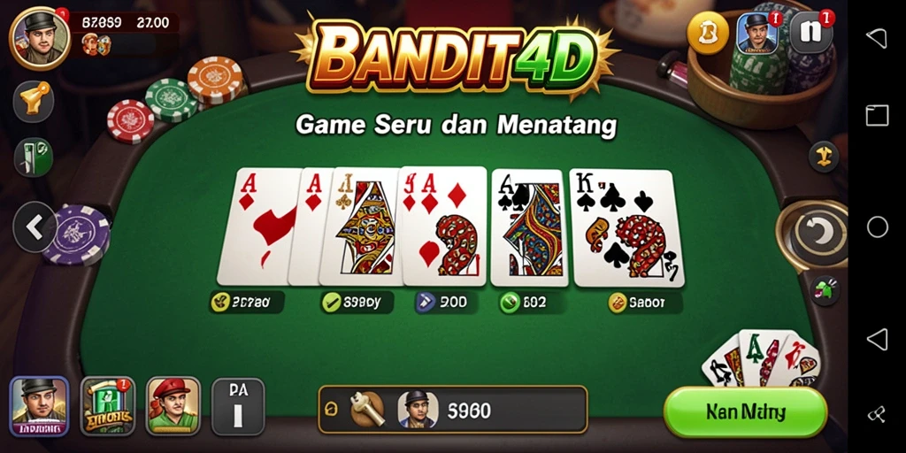 Screenshot utama BANDIT4D menampilkan gameplay Domino yang mendebarkan.