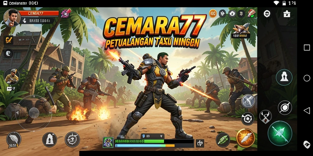 Tangkapan layar gameplay CEMARA77 yang penuh aksi.