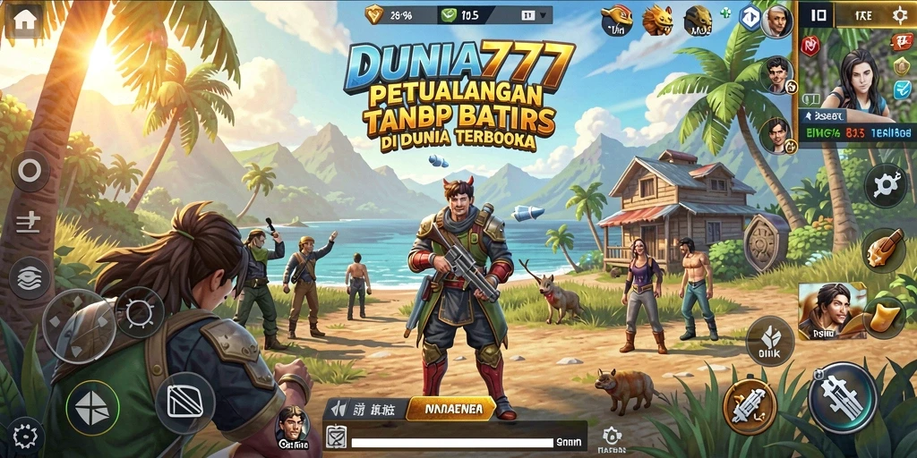 Tampilan gameplay menakjubkan dari DUNIA777 di dunia terbuka.