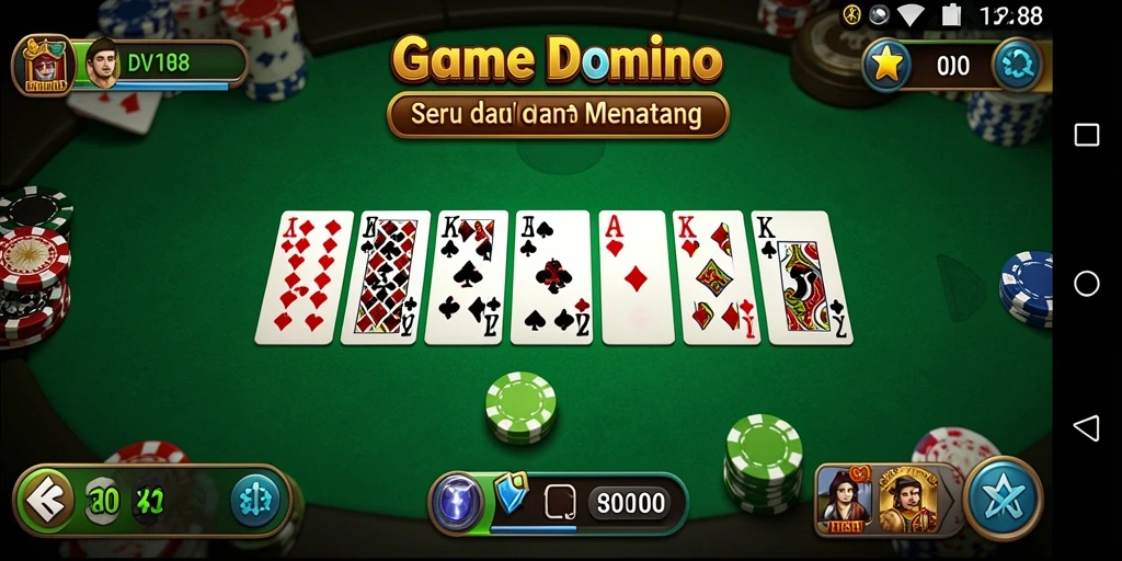Tampilan seru gameplay Domino DV188 yang mengasyikkan.