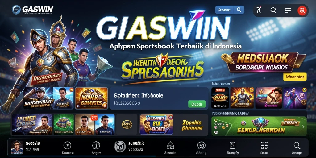 Screenshot utama GASWIN menunjukkan fitur taruh olahraga yang menarik.