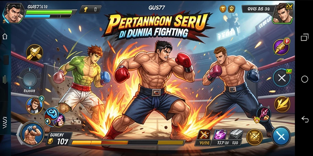 Tampilan aksi pertarungan yang mendebarkan di GUS77.