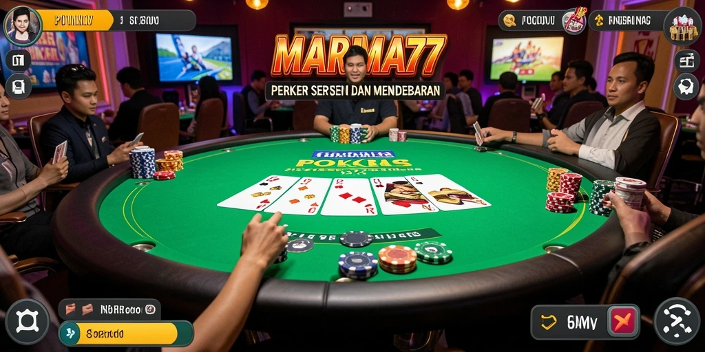 Tampilan gameplay seru dari game Poker MARIMA77.