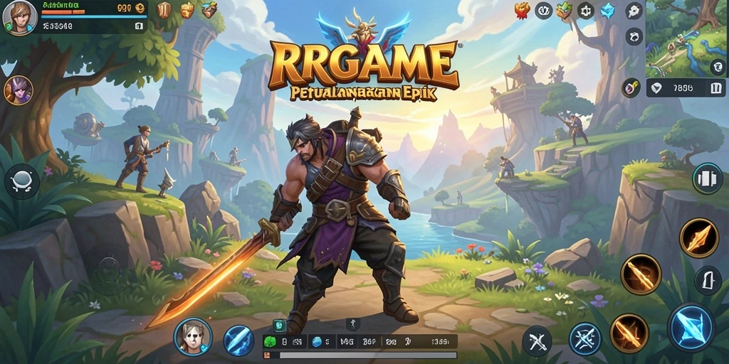Screenshot RPGAME menampilkan aksi seru di dunia terbuka.