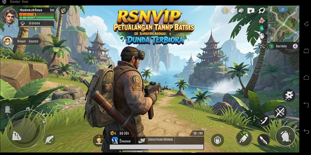 Tangkapan layar dan gameplay RSNVIP dalam dunia terbuka yang luas.