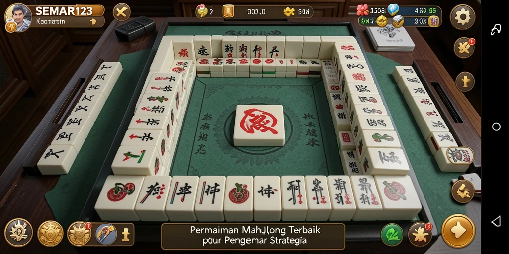 Tampilan gameplay SEMAR123 menunjukkan keseruan dan strategi dalam permainan Mahjong.