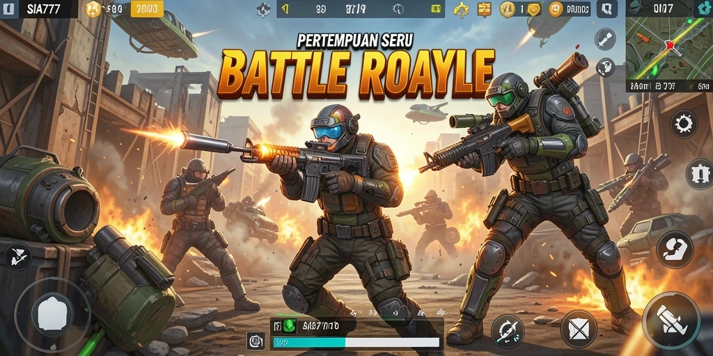 Tampilan gameplay SIA777 yang seru dalam pertempuran Battle Royale.
