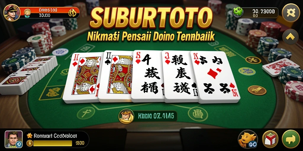 Tampilan gameplay mendebarkan dari SUBURTOTO dalam permainan Domino.