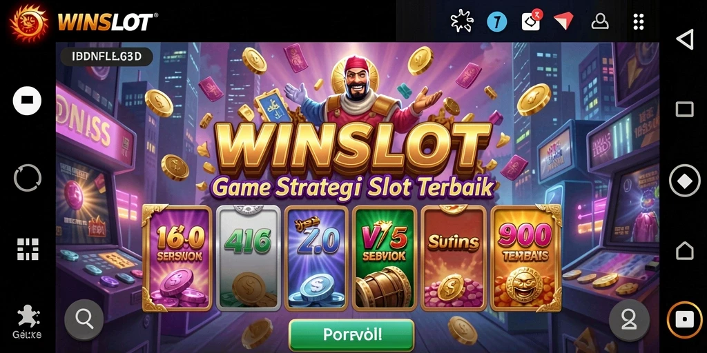 Tampilan gameplay <strong>WINSLOT</strong> dengan strategi slot yang mendebarkan.