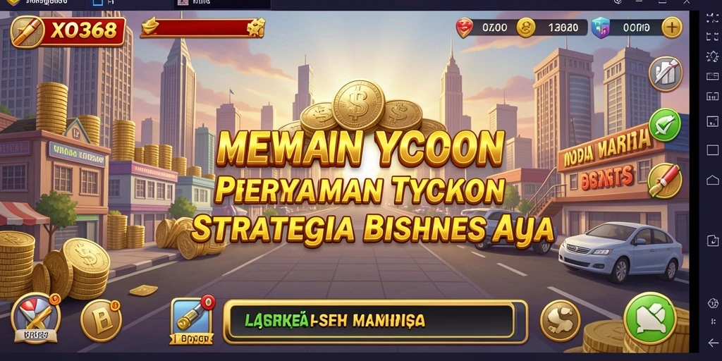 Screenshot XO368 menampilkan keseruan dalam membangun bisnis Tycoon.